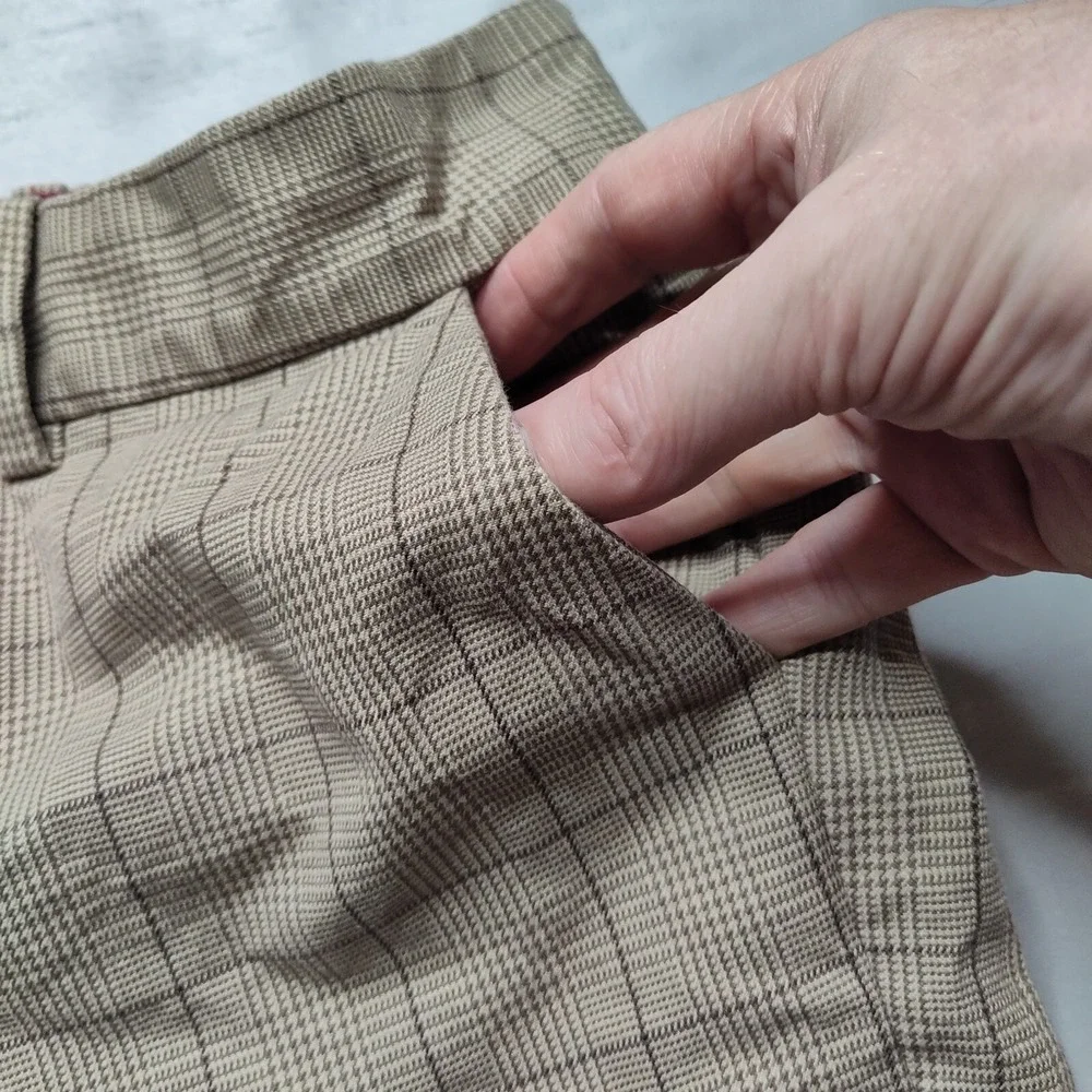 TOMMY‎ HILFIGER Women Size 4 Brown Plaid Cotton 13